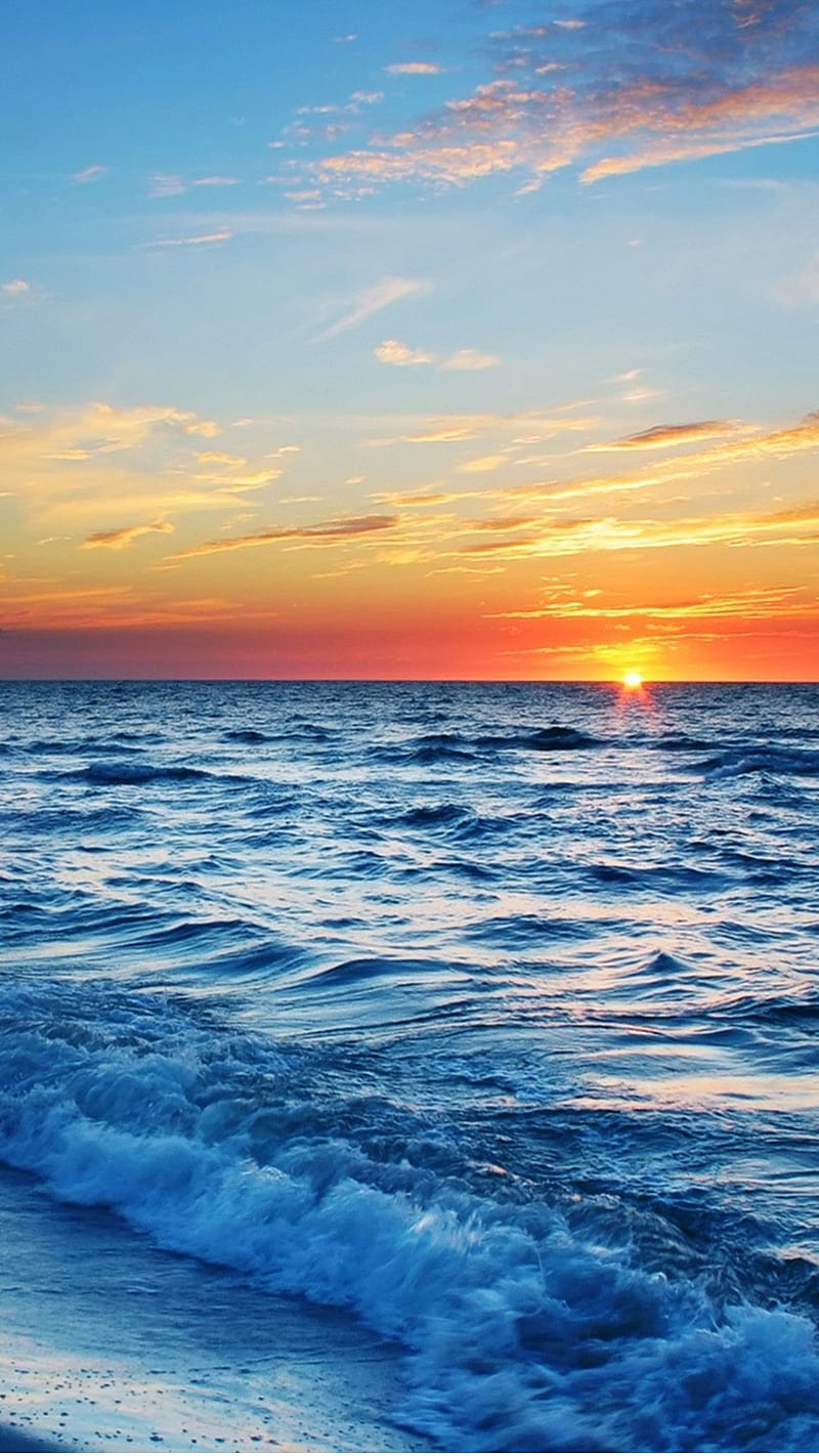 ocean sunset, beach, HD phone wallpaper