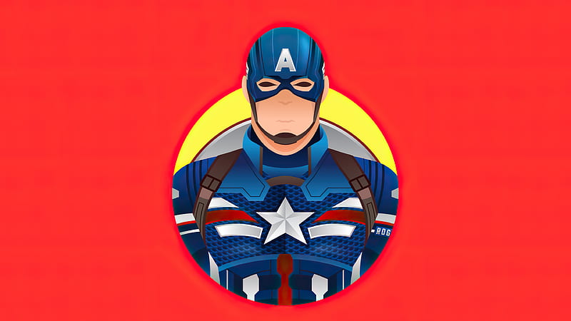 Captain America Minimalism 2020, captain-america, superheroes, artwork, minimalism, HD wallpaper