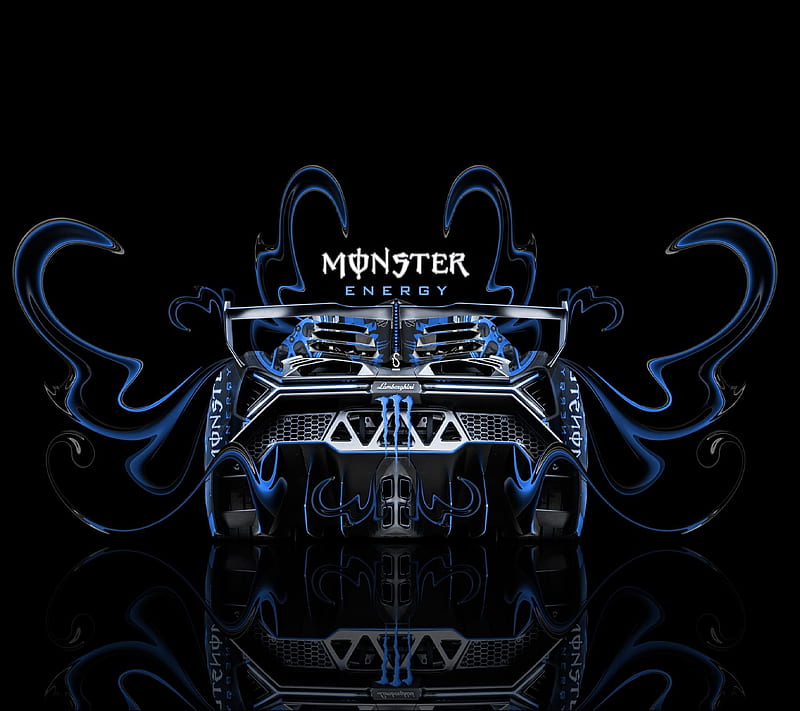 Monster Blue Car, HD wallpaper