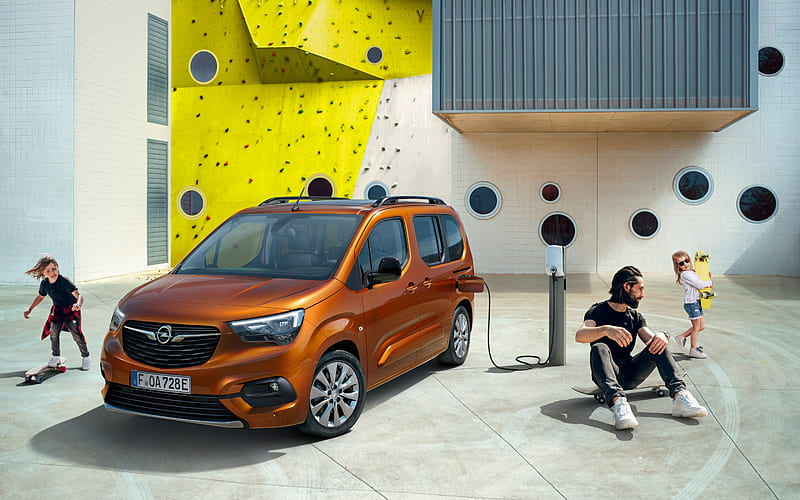 2021, Opel Combo e-Life, exterior, front view, new Combo exterior, new bronze Combo, German cars, Opel, HD wallpaper