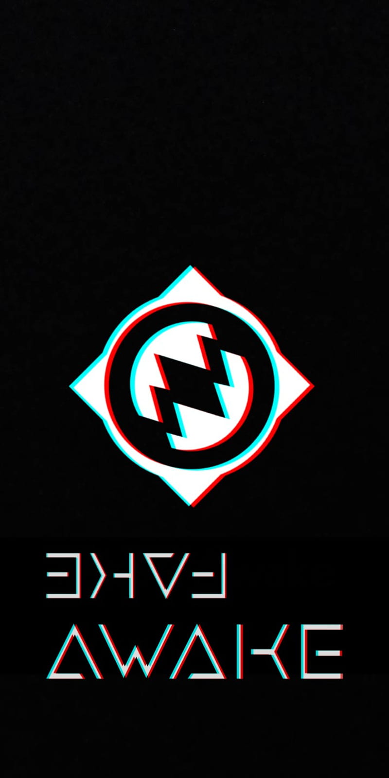 FakeAwake Logo, amoled, awake, awesome, black, discord, fake, glitch, icon, server, HD phone wallpaper