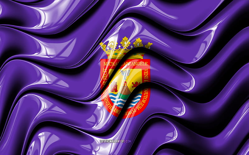 La Laguna Flag Cities of Spain, Europe, Flag of La Laguna, 3D art, La Laguna, Spanish cities, La Laguna 3D flag, Spain, HD wallpaper