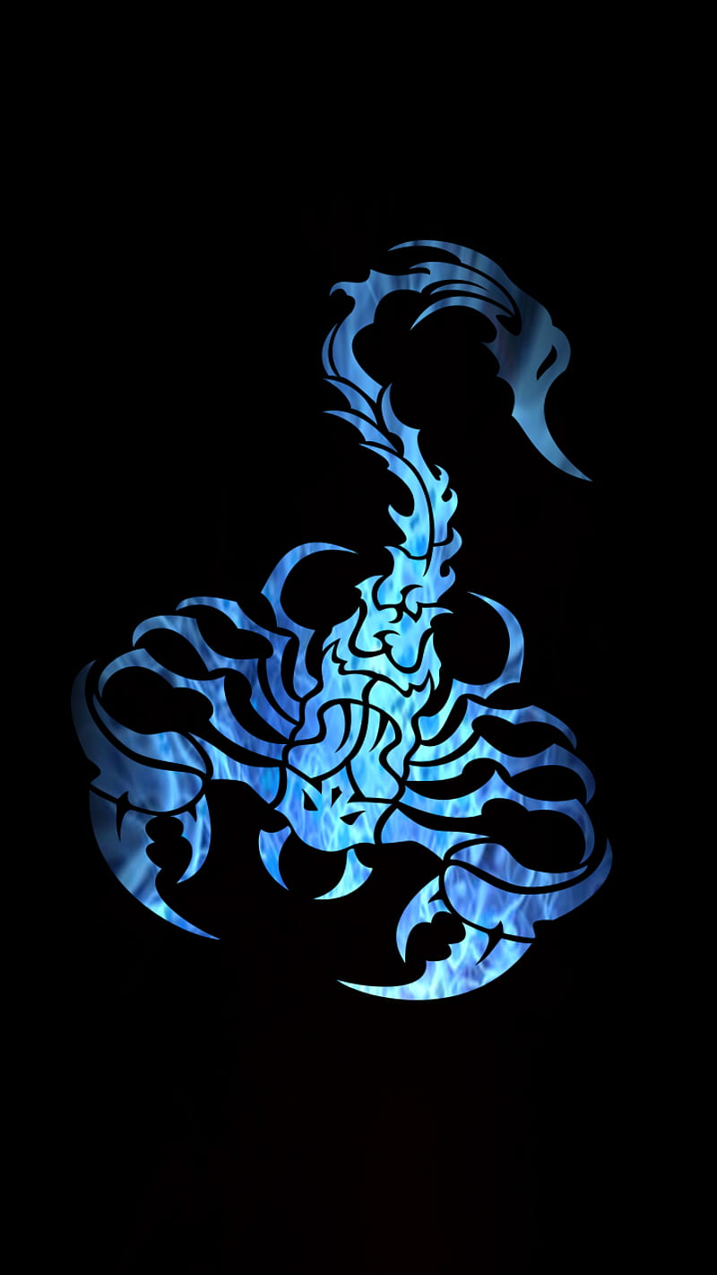Blue Flame Scorpio, desenho, logo, scorpio, HD phone wallpaper