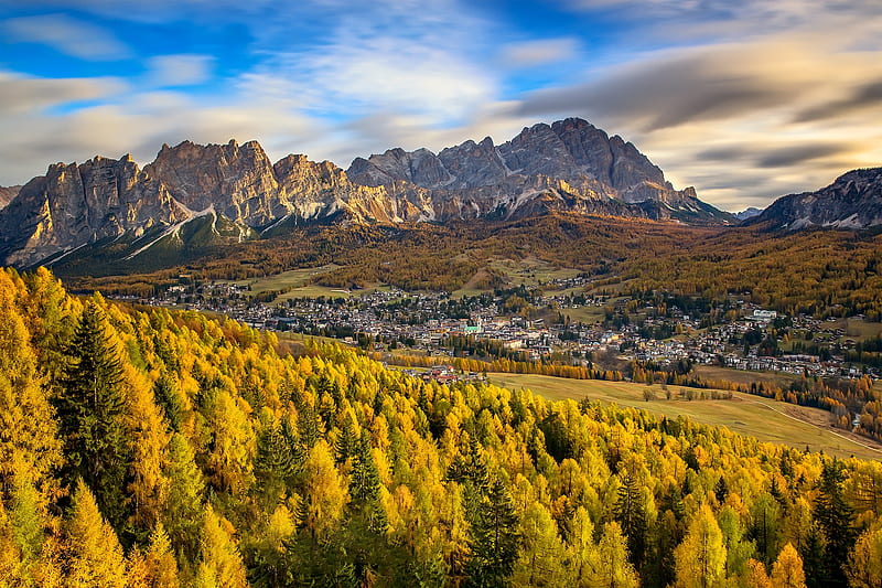graphy, Landscape, Dolomites, Fall, Italy, Mountain, Valley, HD wallpaper