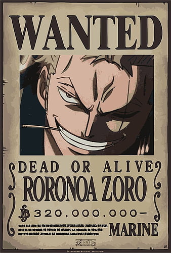 Poster One Piece Wanted Dead or Alive - Roronoa Zoro, sur Close Up