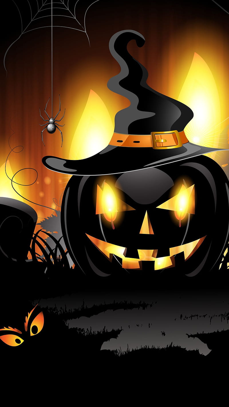 happy Halloween , halloween pumpkins, pumpkin, witch, pumpkins, HD phone wallpaper