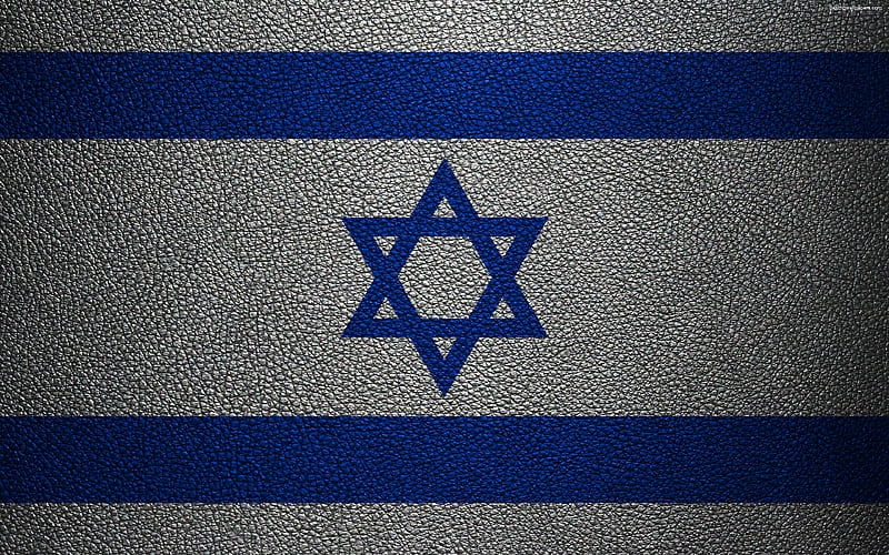 Flag of Israel leather texture, Israel flag, Asia, world flags, Israel, HD wallpaper
