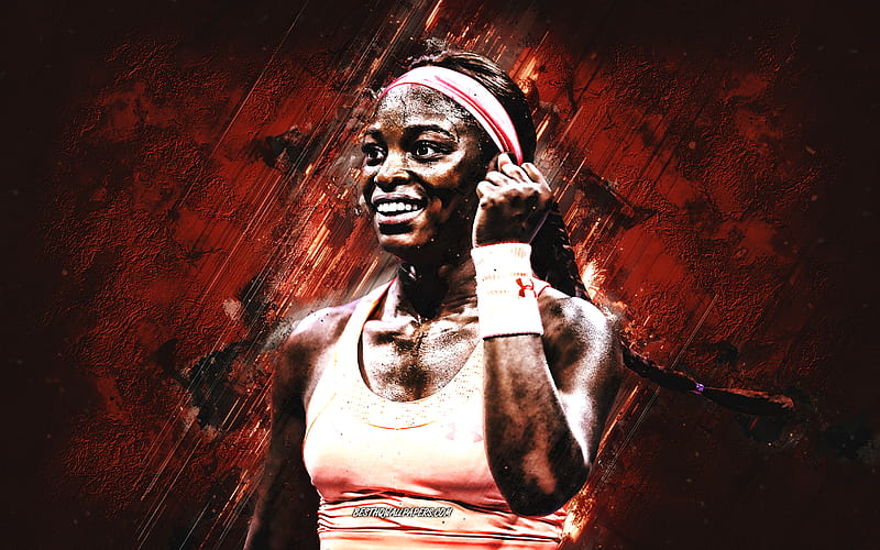 Sloane Stephens, american tennis player, portrait, WTA, red stone background, tennis, HD wallpaper