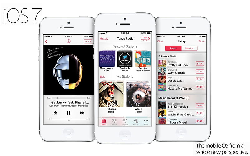 iOS 7 in iPhone iTunes-Hi-Tech Brand advertising, HD wallpaper