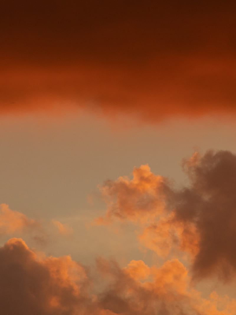 clouds, sky, sunset, bonito, orange, HD phone wallpaper