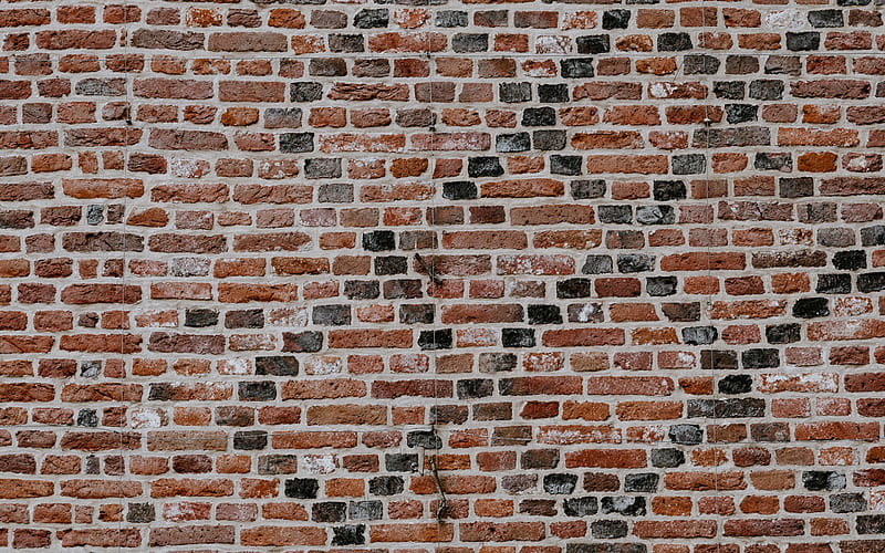 brown brick wall, brown brick texture, wall background, brown bricks, wall texture, HD wallpaper