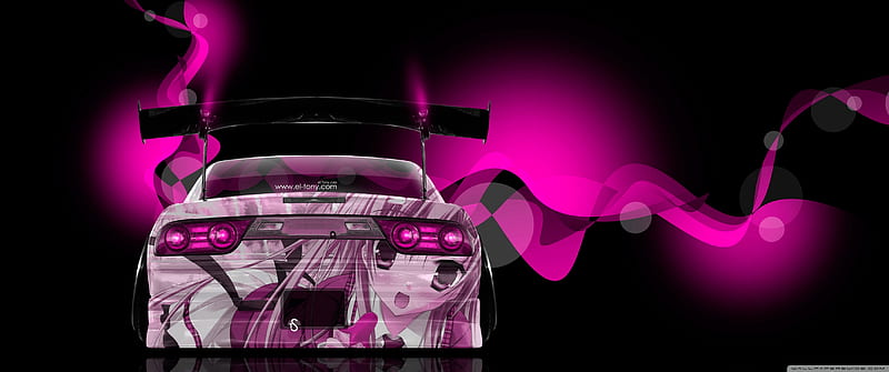 Nissan 180SX JDM Tuning Back Super Anime Girl Aerography Abstract Effects Art Car 2018 Ultra Background for U TV : & UltraWide & Laptop : Multi, JDM Purple, HD wallpaper