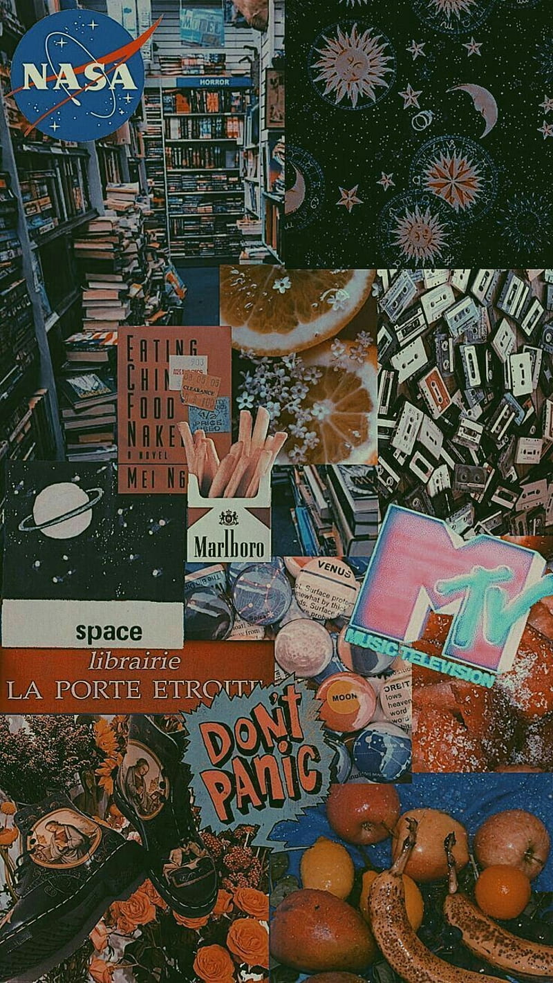 Moody VSCO Collage, aesthetic, indie, art, dark academia, hipster, tumblr, girl, HD phone wallpaper