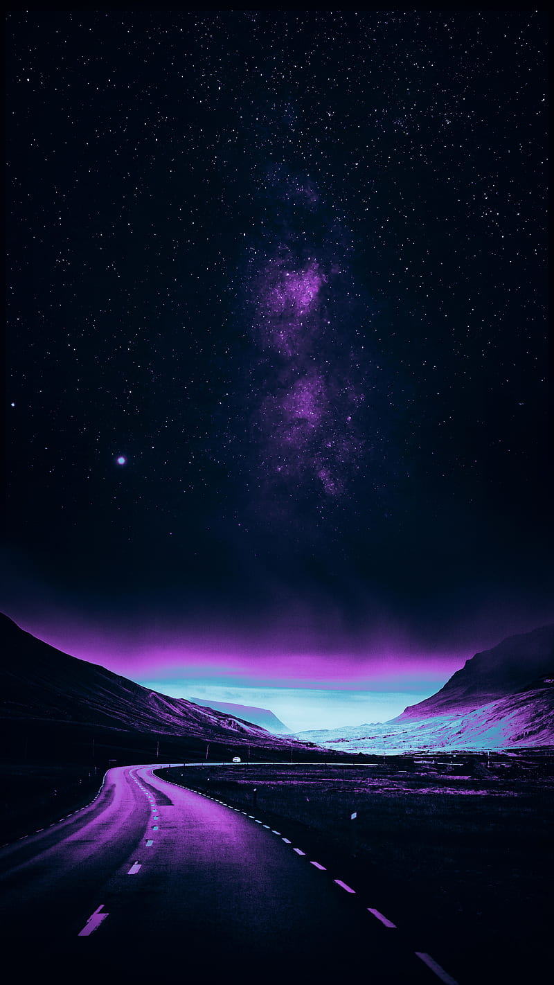 Road to Space, colorful, galaxy, night, HD phone wallpaper