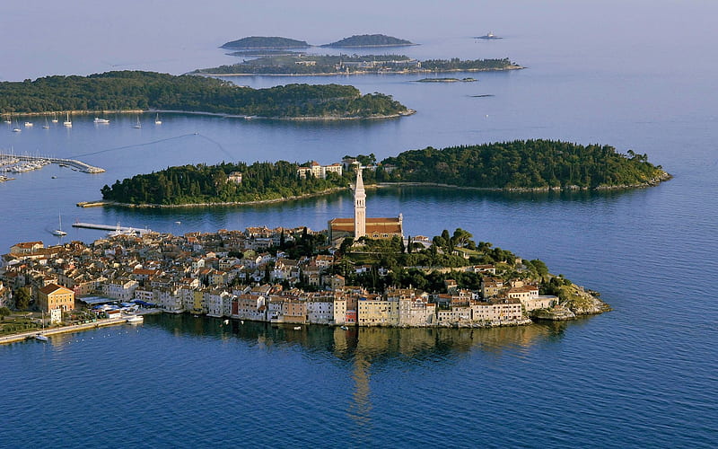 Rovinj, Croatia, islands, Southern Europe, town, Croatia, Rovinj, sea, HD wallpaper