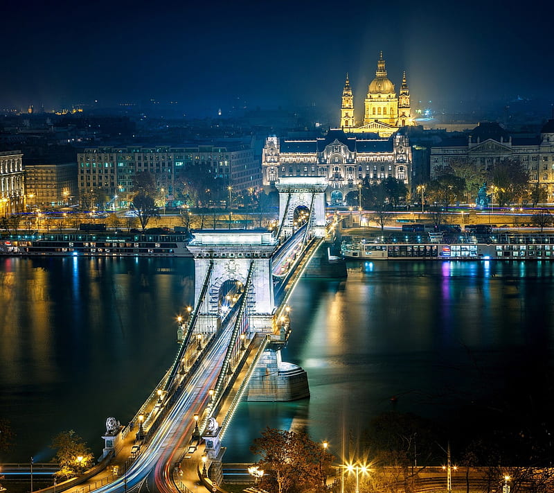 Budapest At Night, city, lights, HD wallpaper