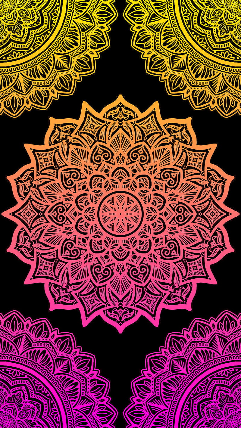 Colorful Mandala, goth, gothic, magical, magick, moon, skull, spooky, tattoo, witchy, HD phone wallpaper