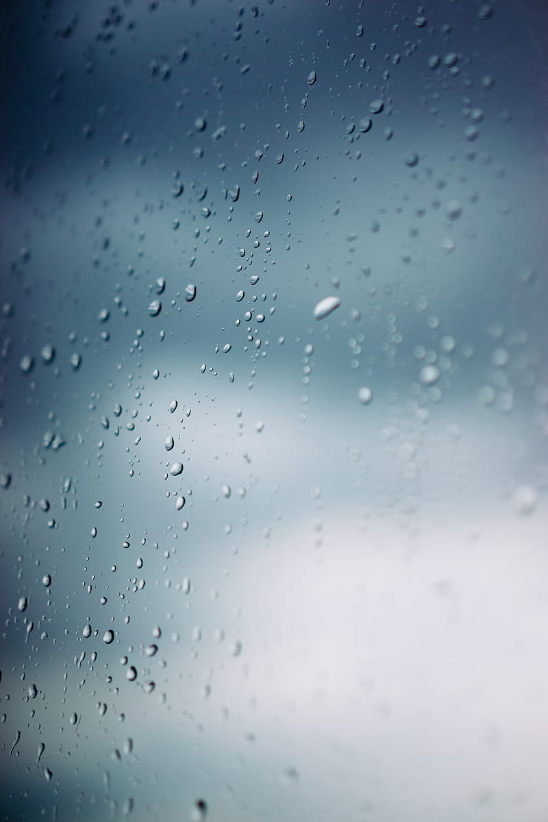 drops, glass, macro, rain, blur, HD phone wallpaper