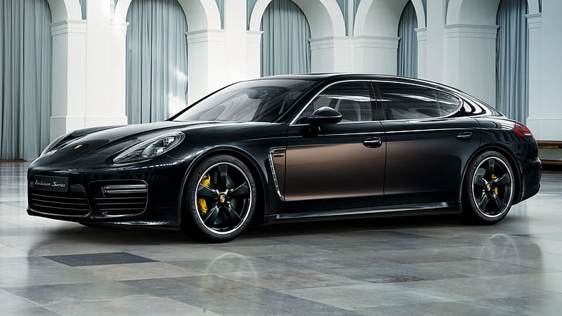 Porsche, Porsche Panamera Turbo S Executive Exclusive Series, Black Car, Car, Grand Tourer, Luxury Car, HD wallpaper