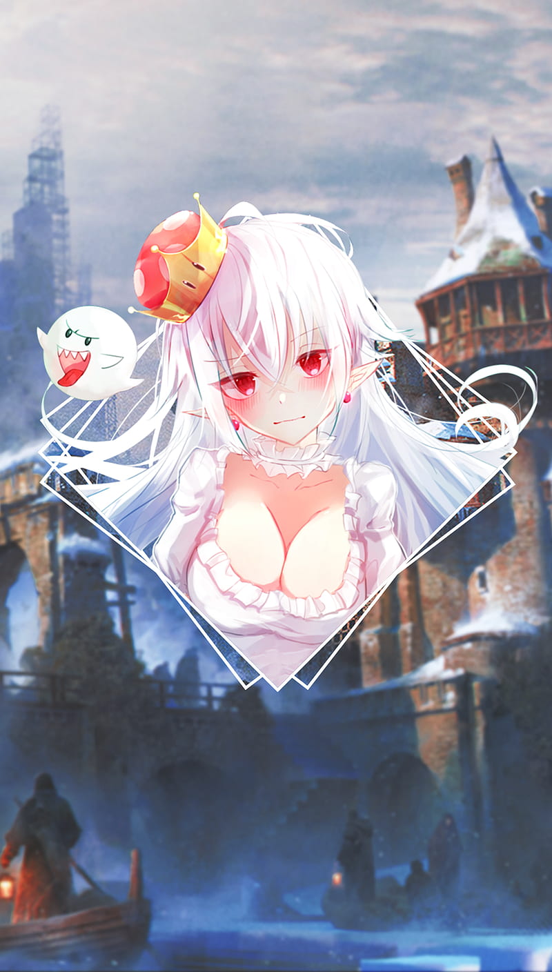 Anime, anime girls, -in-, Boosette, boobs, red eyes, cleavage, HD phone  wallpaper | Peakpx