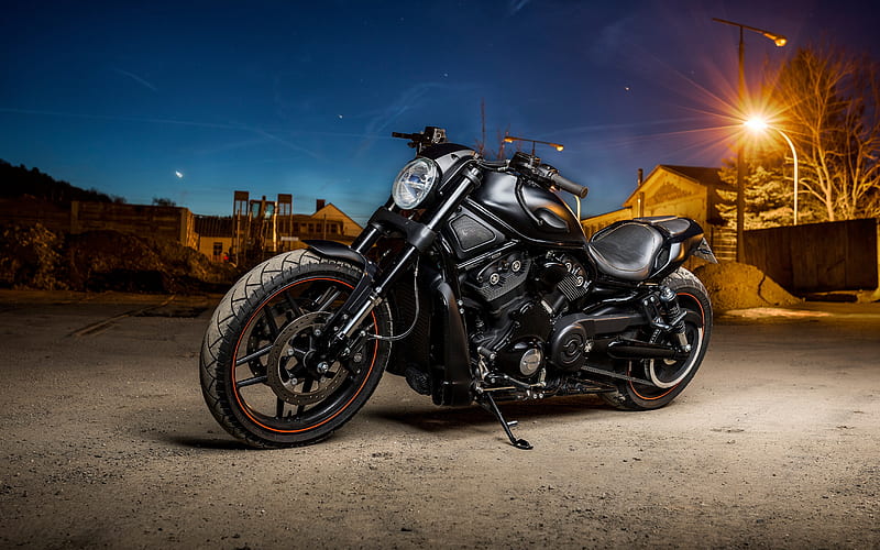 Harley Davidson, luxury black motorcycle, chopper, american motorcycles, HD wallpaper