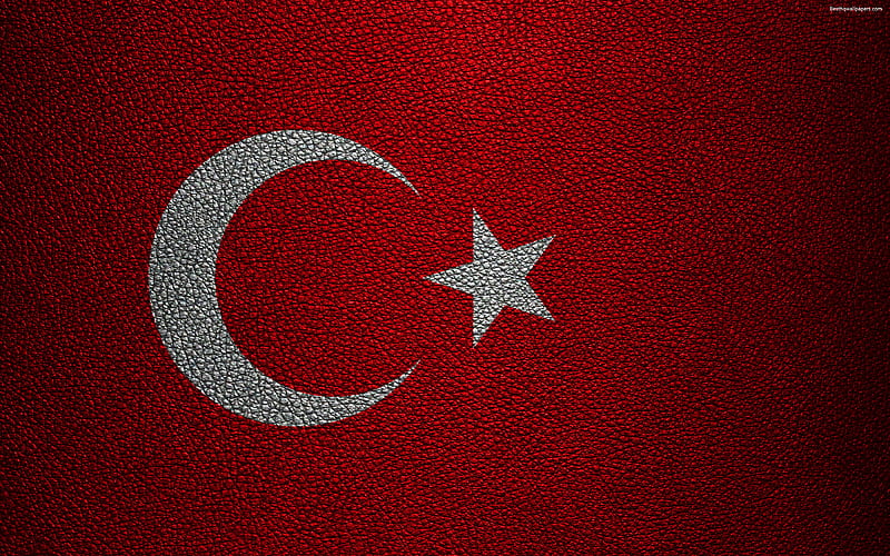 Flag of Turkey leather texture, turk bayragi, Europe, flags of Europe, Turkey, HD wallpaper