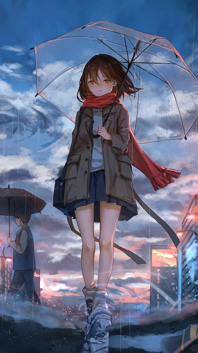Rainfall, anime, girl, movie, rain, tv series, umbrella, HD phone wallpaper  | Peakpx