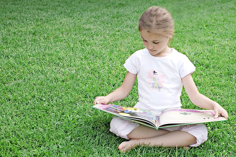 Little girl, pretty, grass, book, adorable, sightly, sweet, nice, beauty, face, child, bonny, lovely, pure, blonde, baby, cute, sit, feet, white, Hair, little, Nexus, read, bonito, dainty, kid, graphy, fair, green, people, pink, Belle, comely, girl, princess, childhood, HD wallpaper
