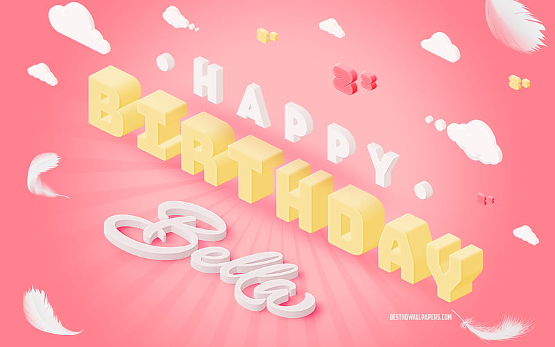 Happy Birtay Bella 3d Art, Birtay 3d Background, Bella, Pink Background, Happy Bella birtay, 3d Letters, Bella Birtay, Creative Birtay Background, HD wallpaper