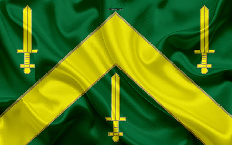 Flag of Campina Grande silk texture, Brazilian city, yellow green silk flag, Campina Grande flag, Paraíba, Brazil, art, South America, Campina Grande, HD wallpaper