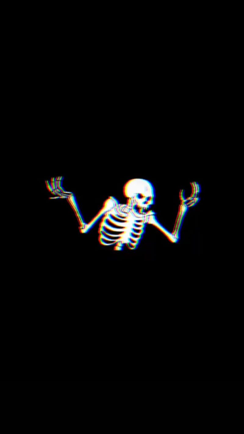 Angry skeleton, angry, glitch, skeleton, spooky, HD phone wallpaper