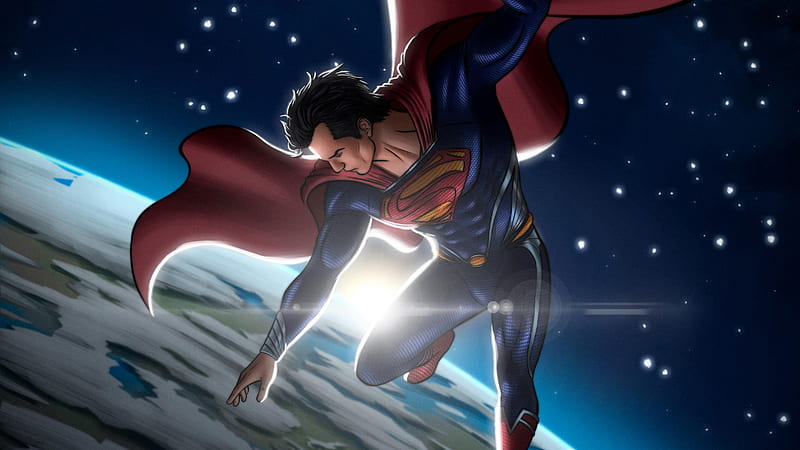 Superman In Space, superman, superheroes, artwork, artstation, HD wallpaper