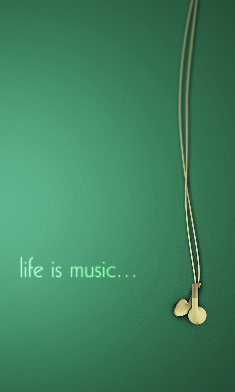 Life Is Music, green, life, music, sayings, HD phone wallpaper
