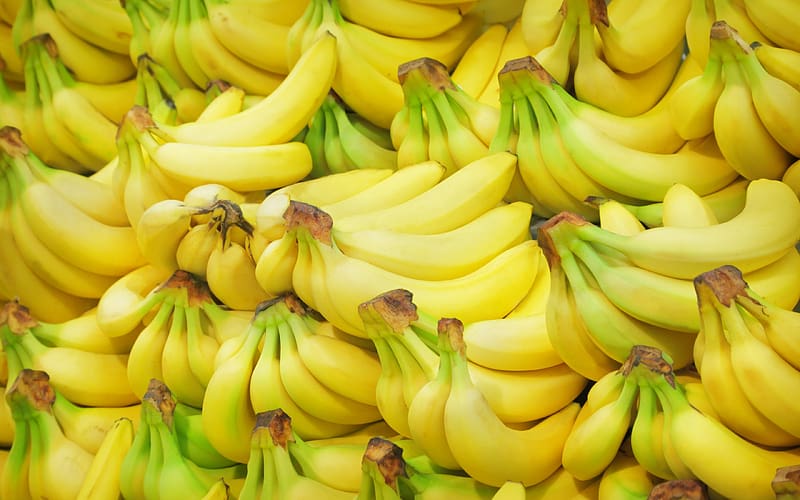 Bananas, summer, skin, green, yellow, texture, banana, fruit, vara, exotic, HD wallpaper