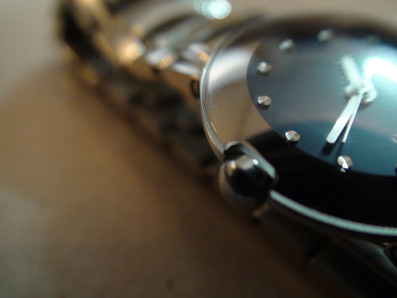the watch, watch, steel watch, silver, dark blue, HD wallpaper