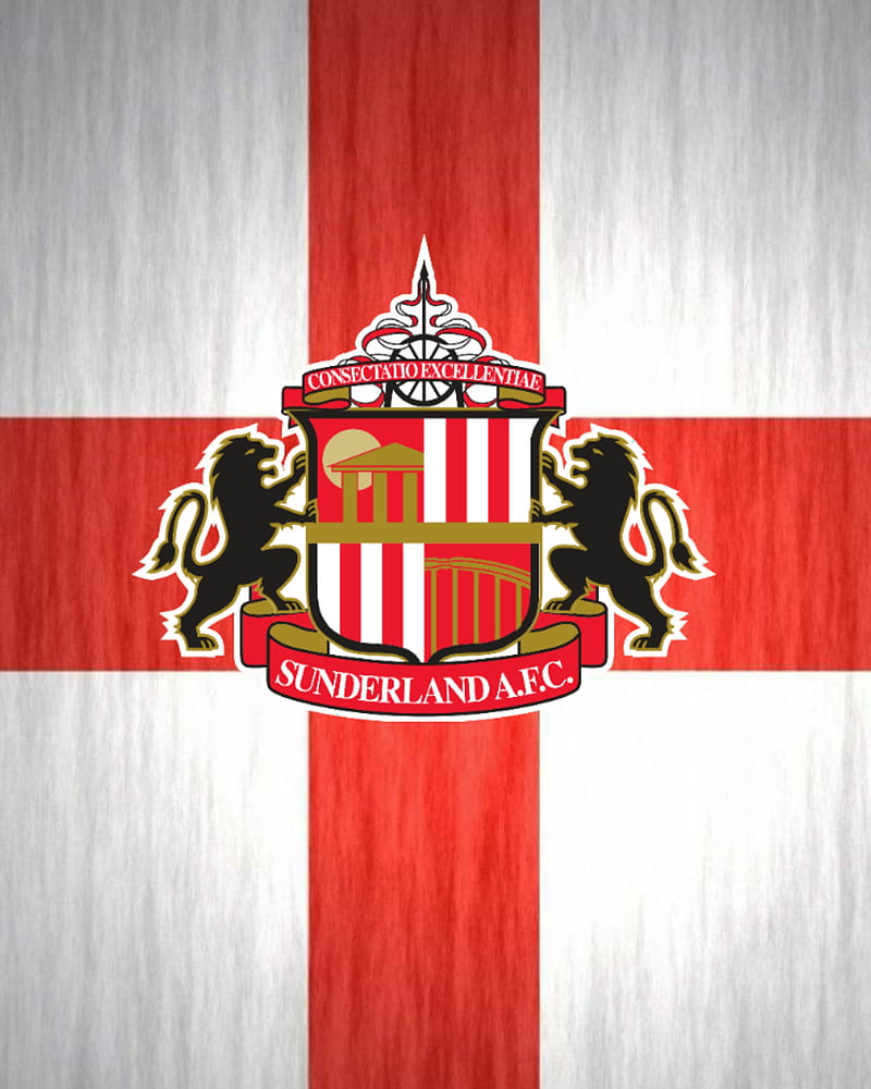 Sunderland fc, badge, england, england flag, football, football club, st george flag, stadium of light, HD phone wallpaper