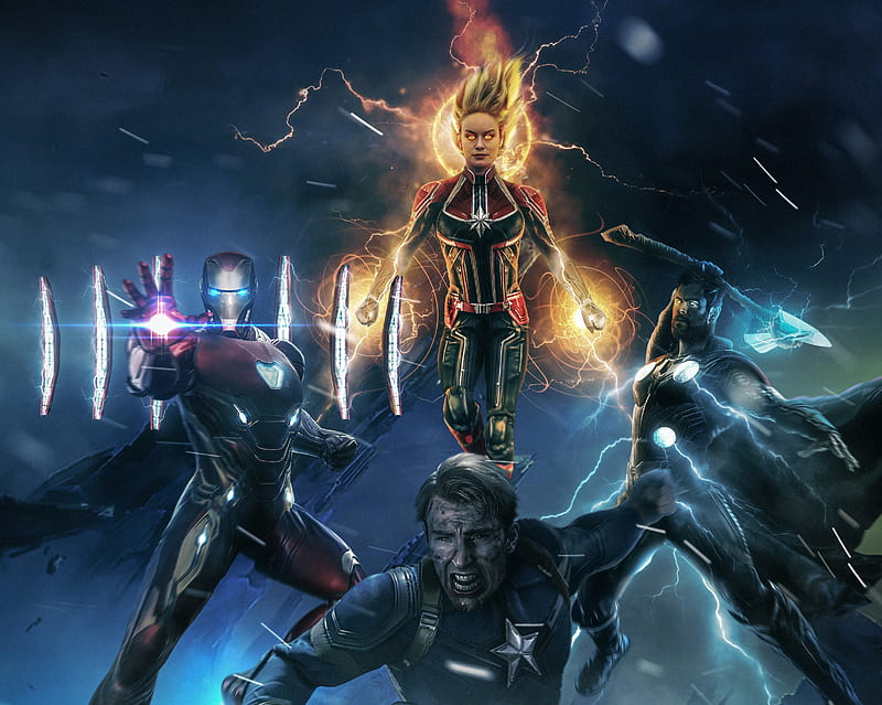 avengers 4, captain marvel, iron man, thor, captain america, Movies, HD wallpaper