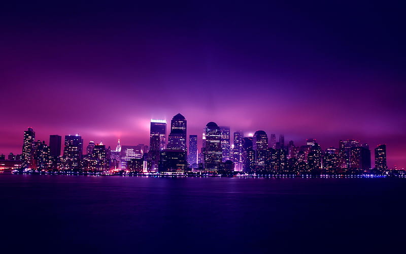 Aesthetic City Night Lights, world, city, lights, HD wallpaper