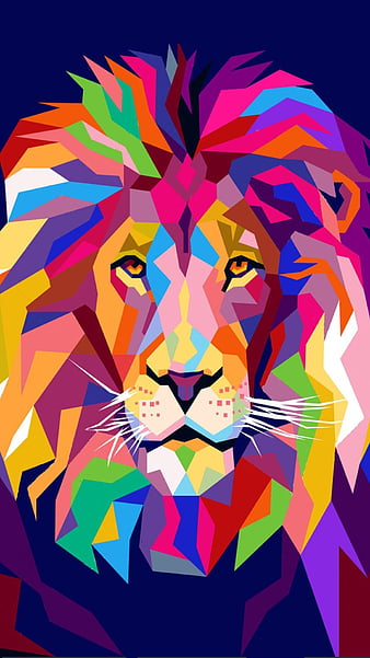 colorful lion wallpaper