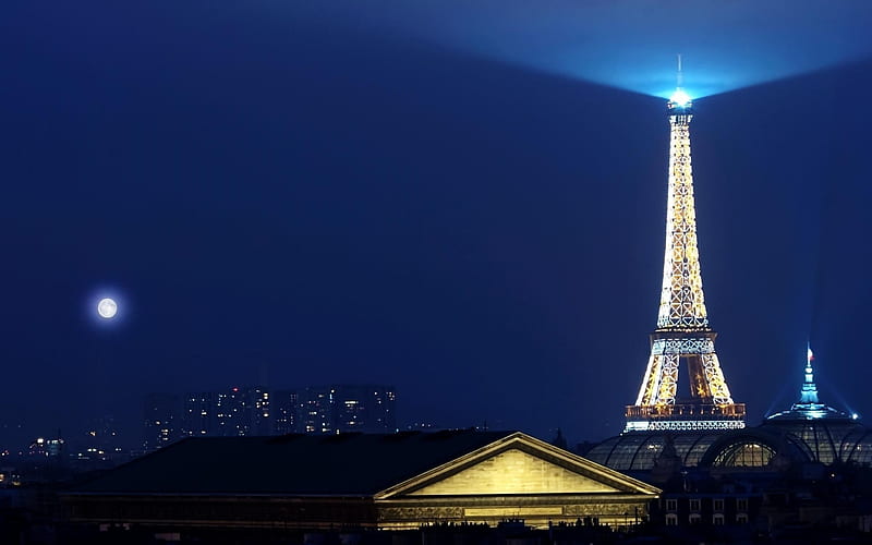 Eiffel Tower Paris Night Lights Buildings-city architecture, HD wallpaper
