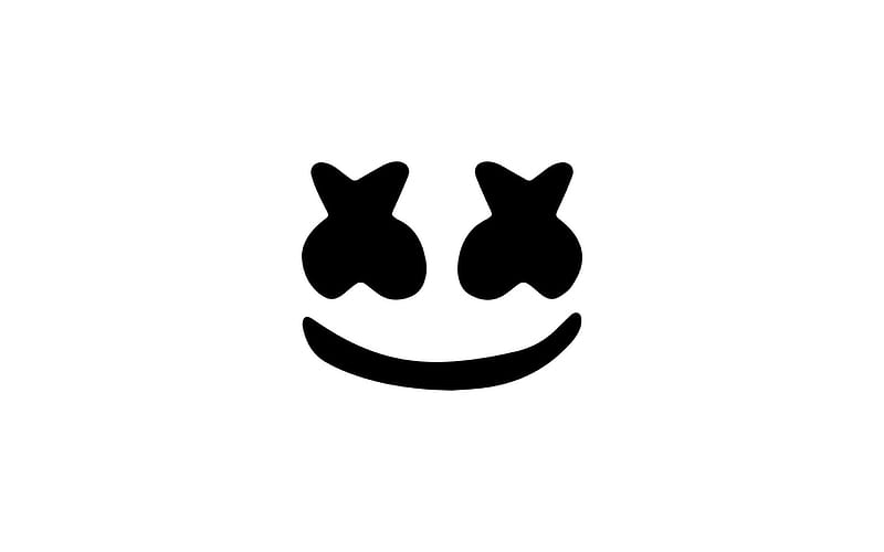 DJ Marshmello, Minimalism, logo, emblem, hat, HD wallpaper