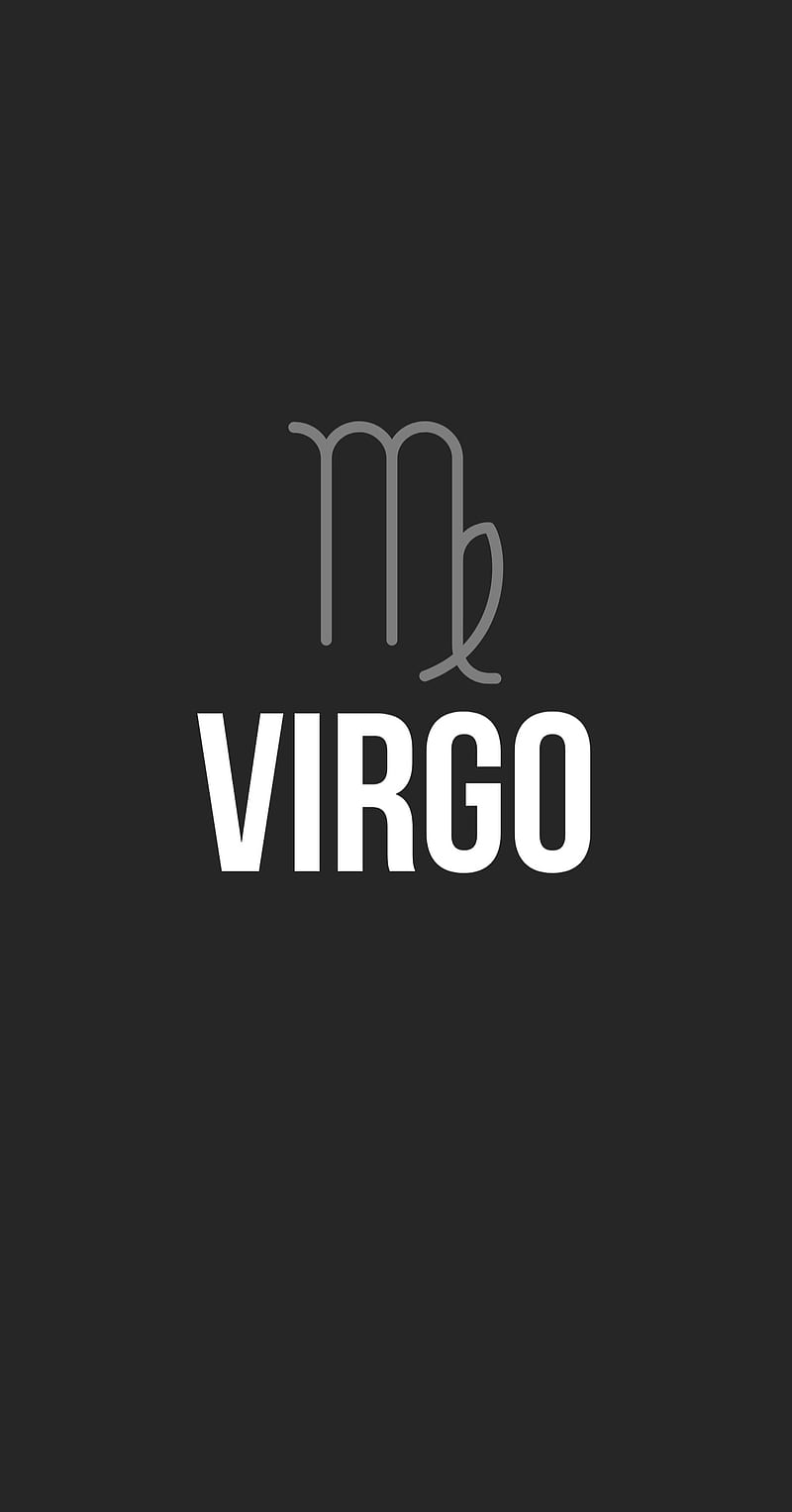 Virgo Wall, black, star signs, white, white on black, zodiac, HD phone wallpaper