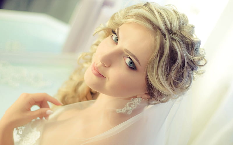 Gorgeous Blonde Bride, gorgeous, blonde, bride, girls, HD wallpaper