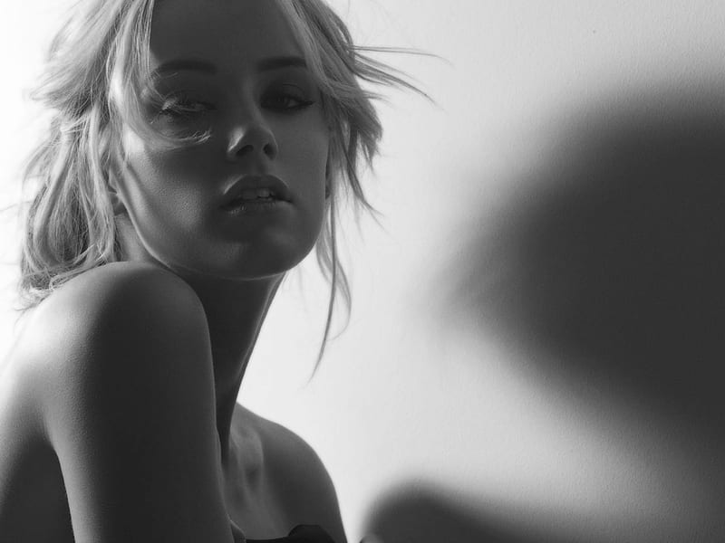 Amber Heard Monochrome, amber-heard, celebrities, girls, monochrome, black-and-white, HD wallpaper