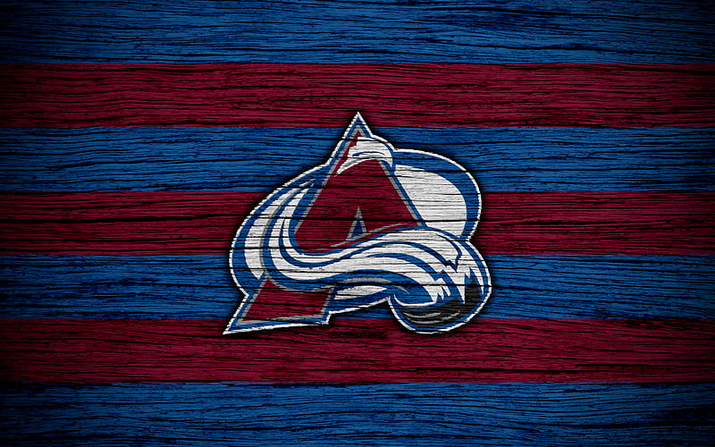 Colorado Avalanche NHL, hockey club, Western Conference, USA, logo, wooden texture, hockey, Central Division, HD wallpaper
