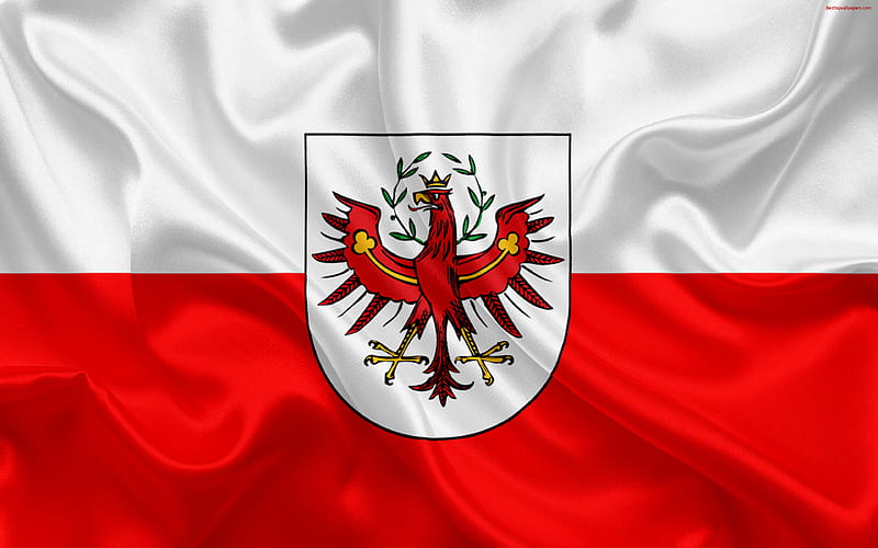 Flag of Tyrol, federal land, Austria Lands, Administrative division of Austria, symbolism, Tyrol, Austria, silk texture, HD wallpaper