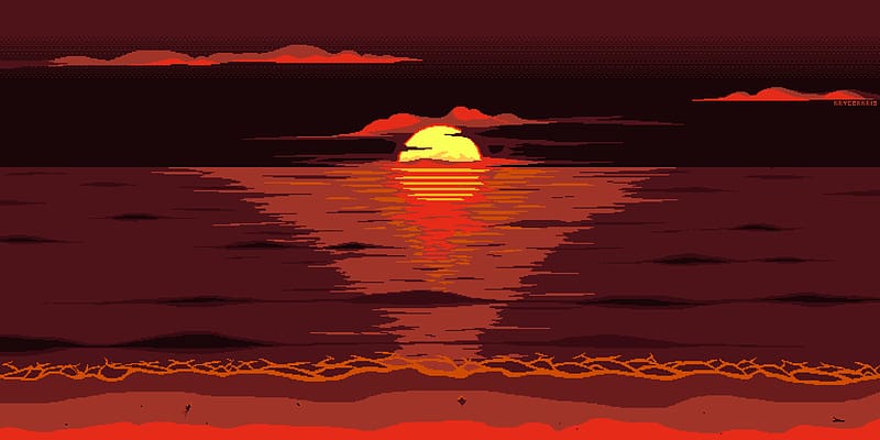 Sun, Artistic, Pixel Art, HD wallpaper