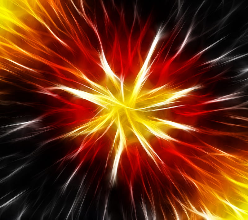 Abstract, black, flame, red, white, yellow, HD wallpaper