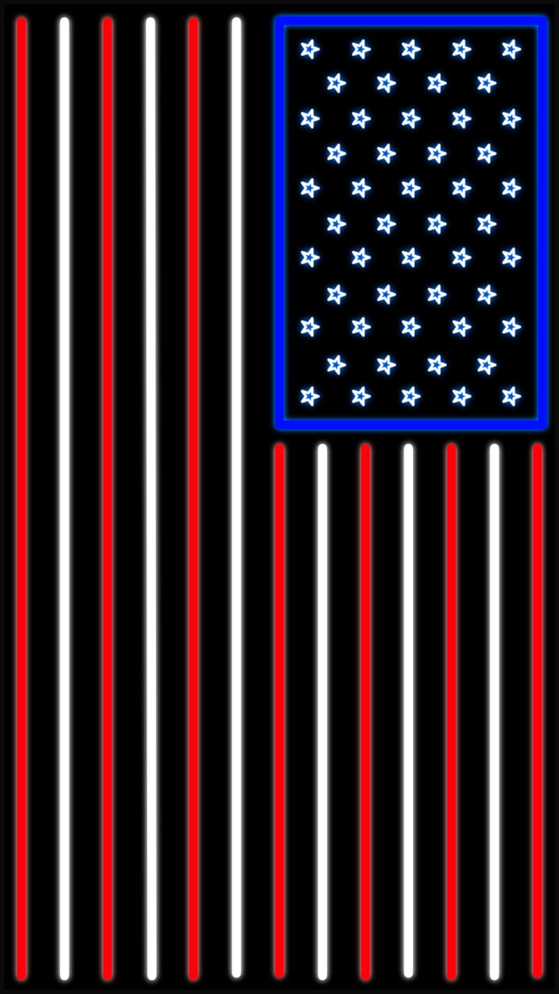 Neon US Flag, patriotic, united states, usa, HD phone wallpaper | Peakpx