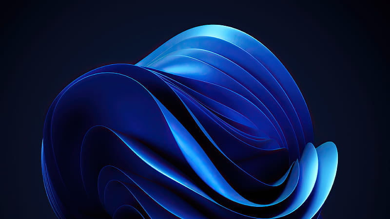 Windows 11 stock, blue object design, abstract, HD wallpaper